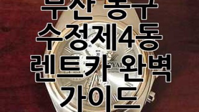 부산 동구 수정제4동 렌트카: 완벽 가이드